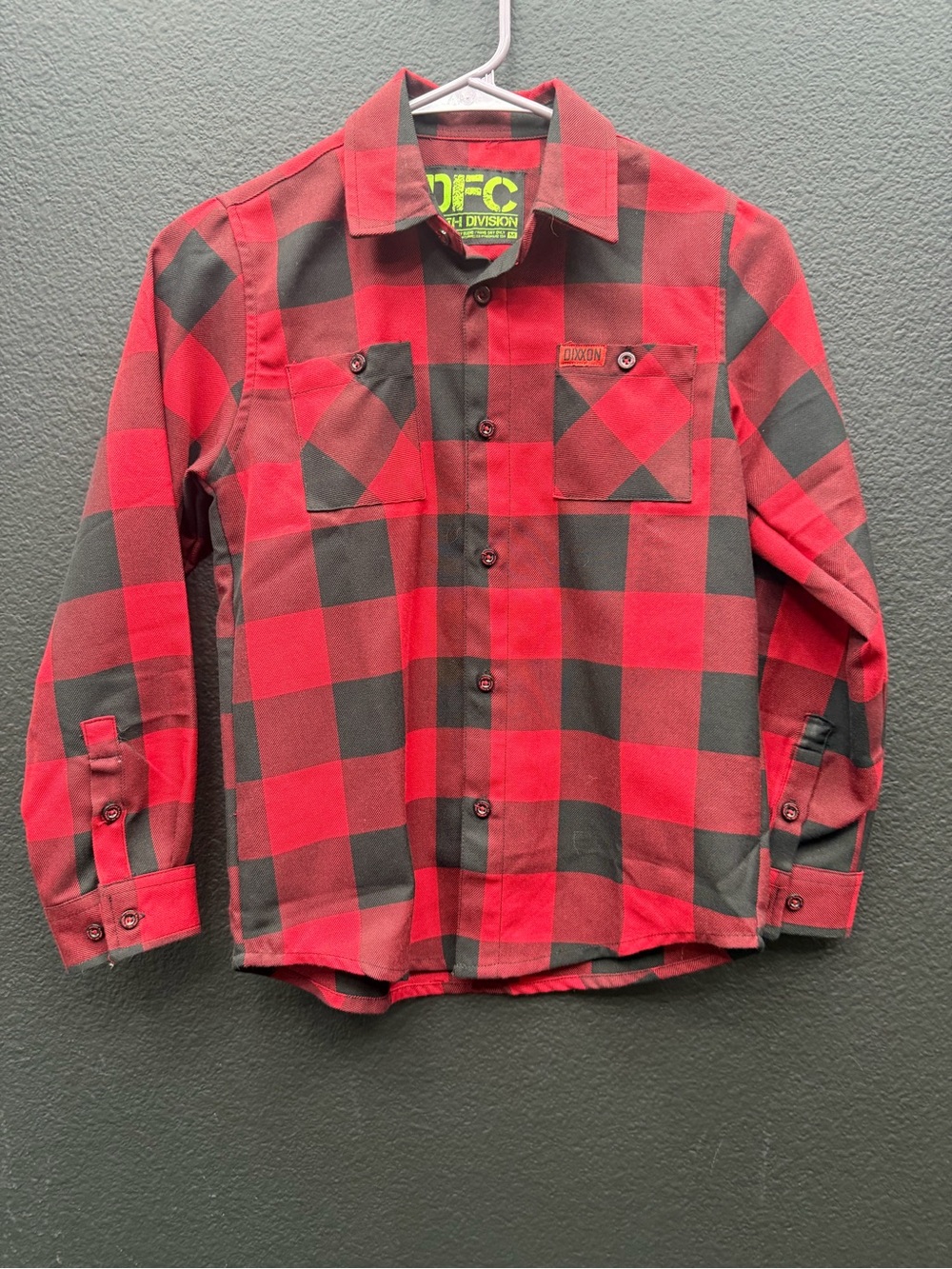 DIXXON Kids' Red and Black Plaid Button-Down Shirt